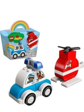 Lego DUPLO My First Fire Helicopter & Police Car 10957 Playset  New In Box